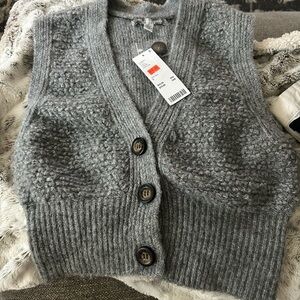 Urban Outfitters Gray Knit Sweater Vest